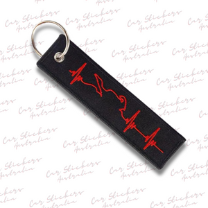 Motorbike Heartbeat Key Tag