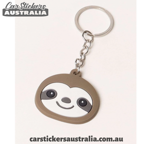 Cartoon Sloth Face Keyring