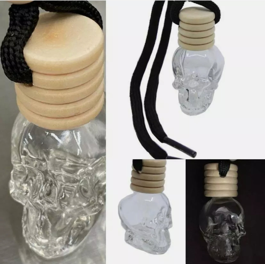 Hanging Glass Skull Car Diffuser