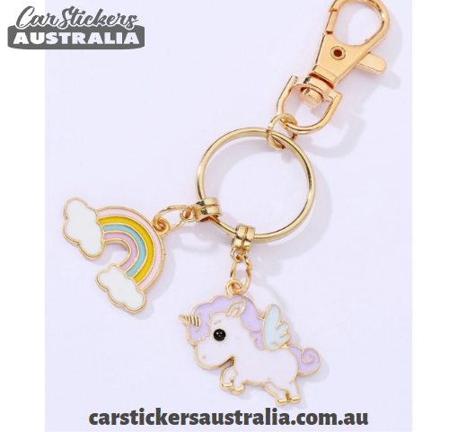 Cute Unicorn Keyring with Mini Charm